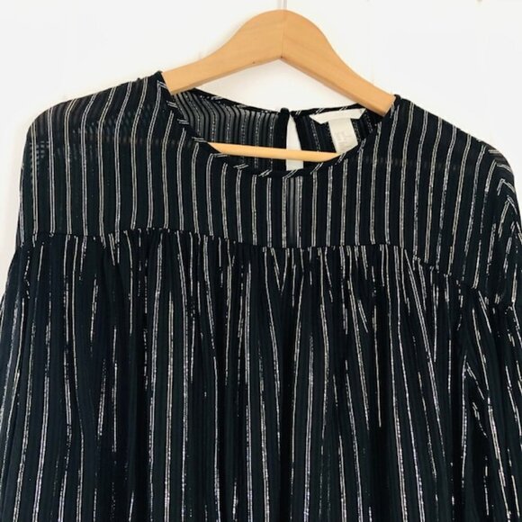 H&M Black Blouse with Metallic Detail - Picture 3 of 9